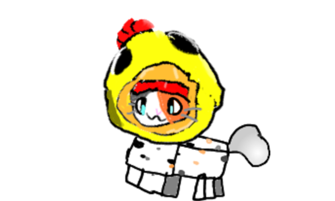 Cat in chicken costume